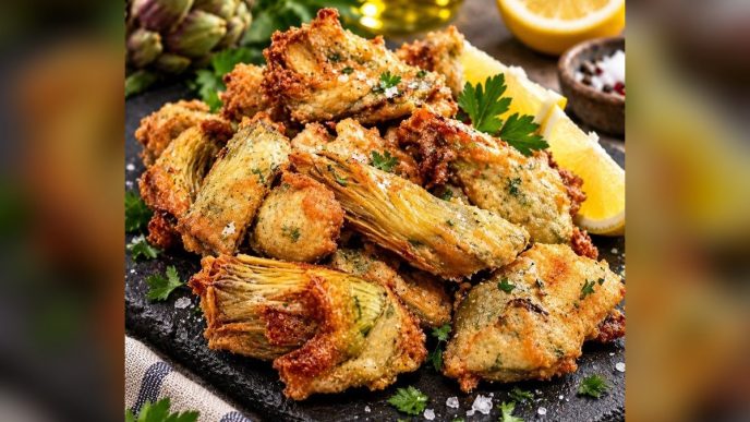 Carciofi fritti, ricetta laziale: pastella con uovo e farina, con limone e frittura