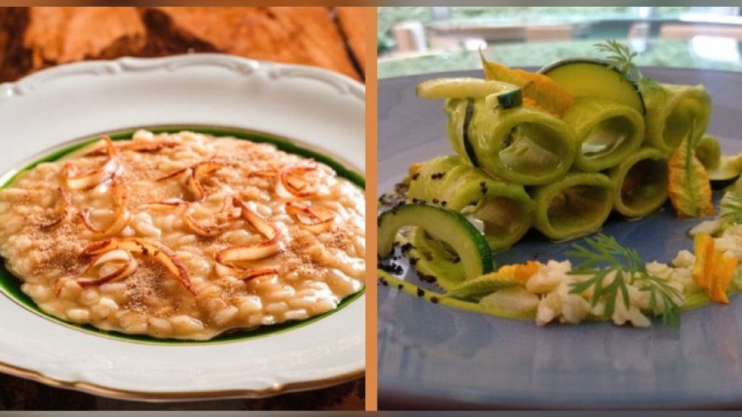 Risotto alle pesche e paccheri al granchio: due ricette di mare