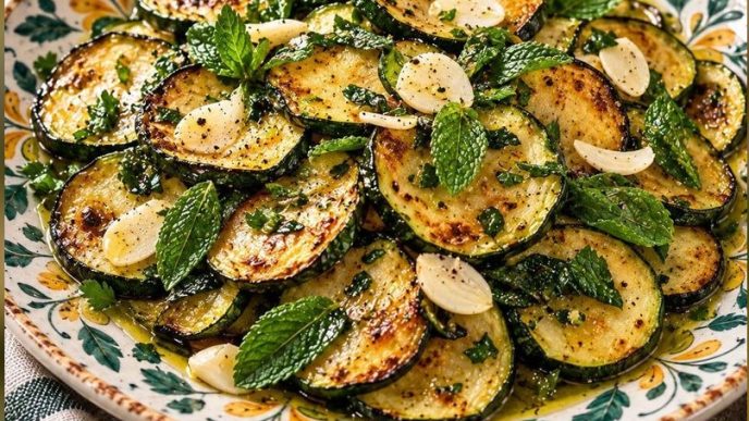 Zucchine marinate alla tradizione laziale: soffritto, aglio e prezzemolo, poi marinatura