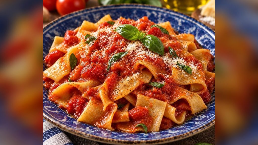 Patacche, ricetta regionale laziale: impasto, soffritto e pasta con pomodori e peperoncino