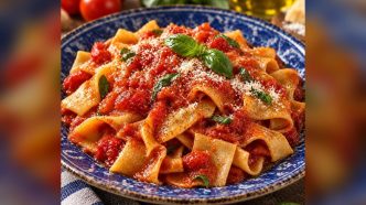 Patacche, ricetta regionale laziale: impasto, soffritto e pasta con pomodori e peperoncino