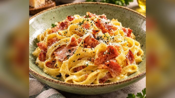Fettuccine alla papalina: ricetta laziale per 4 persone pronta in 20 minuti